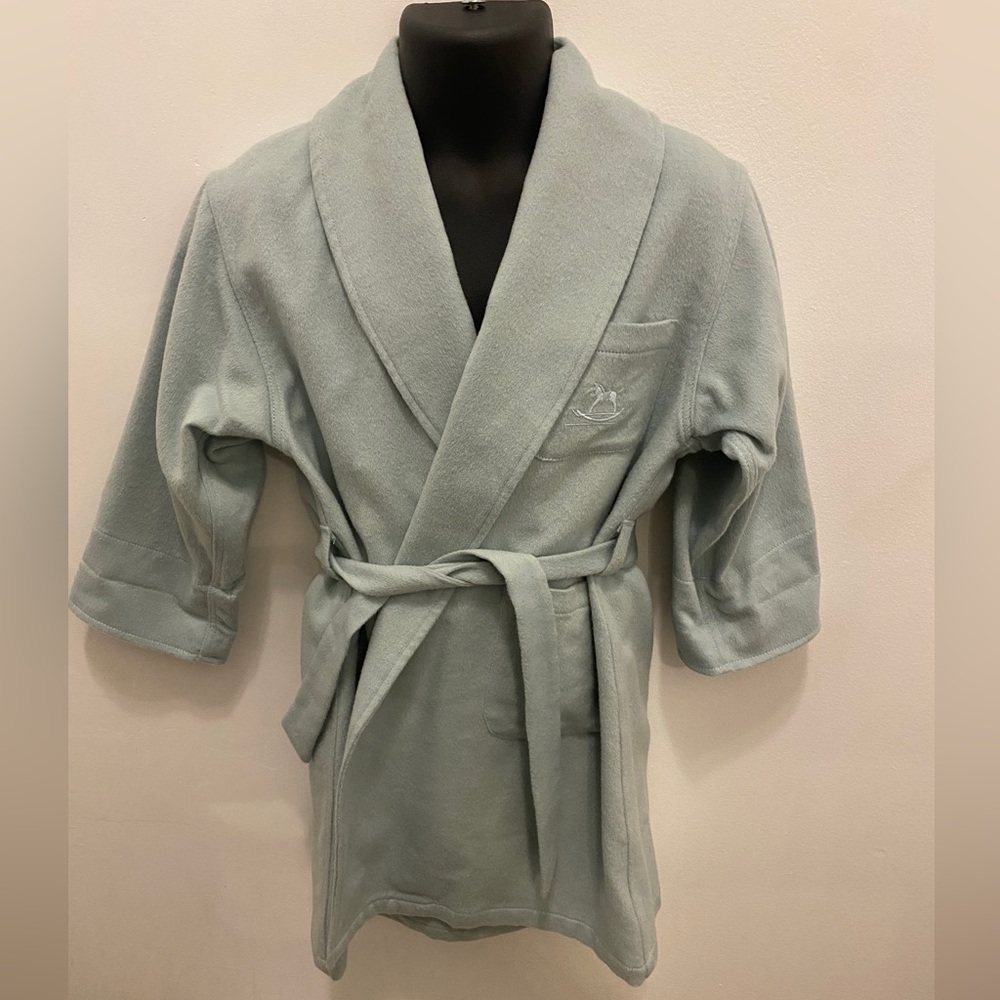 HERMÈS CHILD KID BLUE WOOL/ANGORA AUTHENTIC BATH ROBE